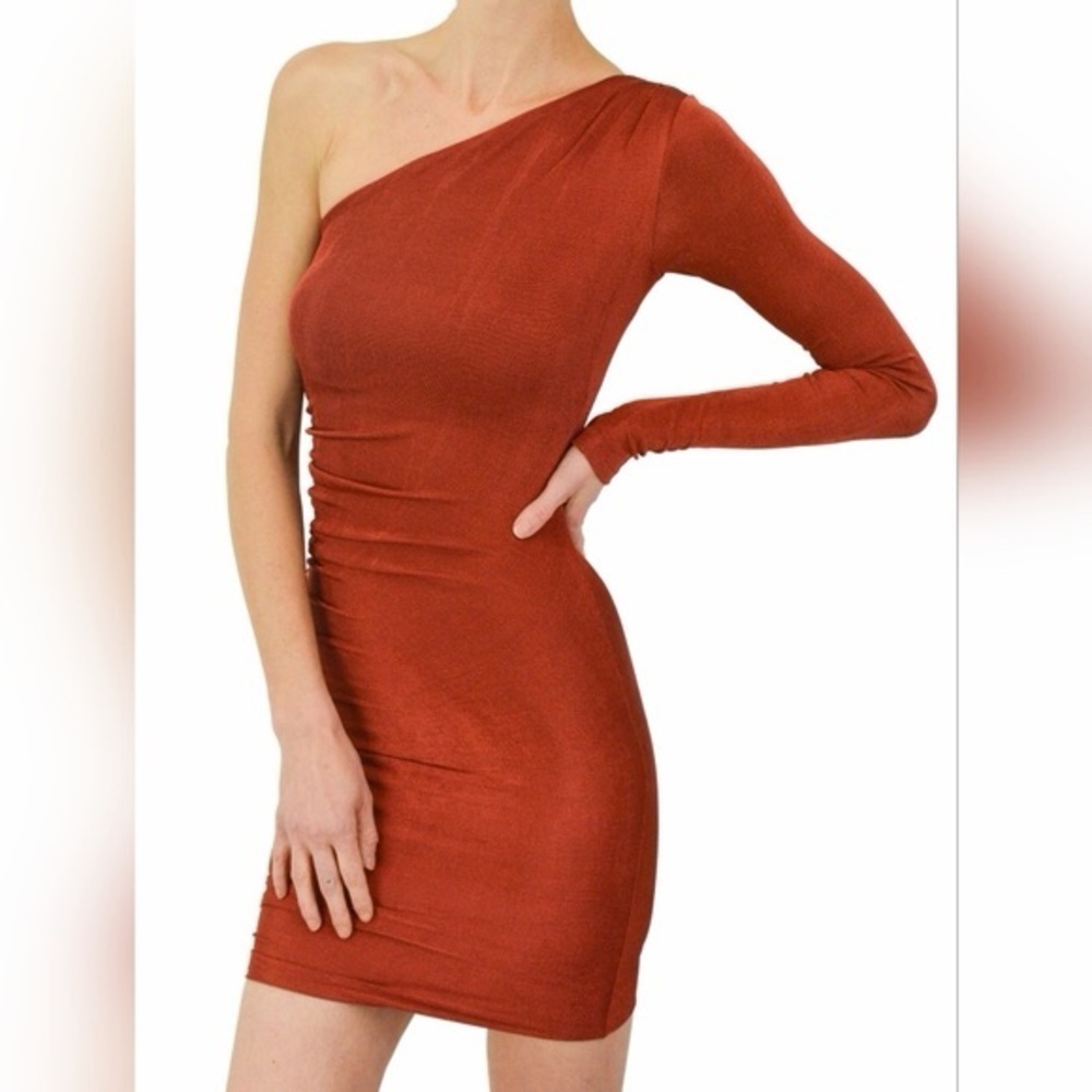 ALIX NYC Jordan One Shoulder Mini Dress Copper (106) - Picture 3 of 8
